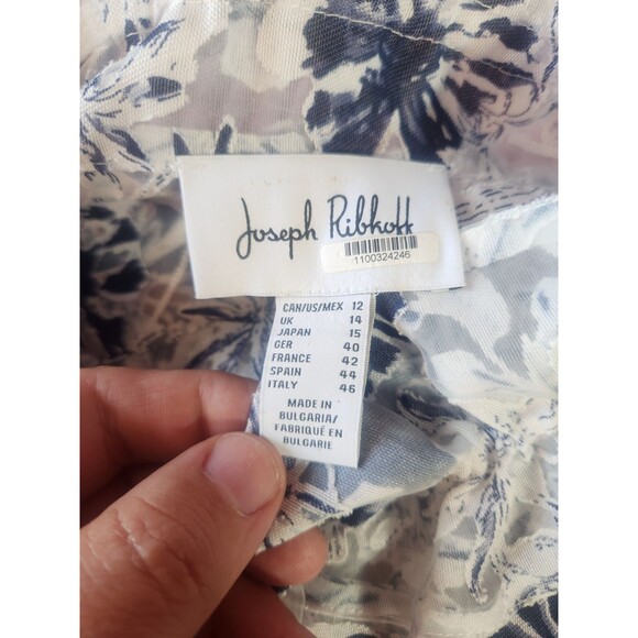 Joseph Ribkoff Floral Blouse Tunic Button 3/4 Sleeve Blouse Size 12 Sheer 212080 - Picture 3 of 7